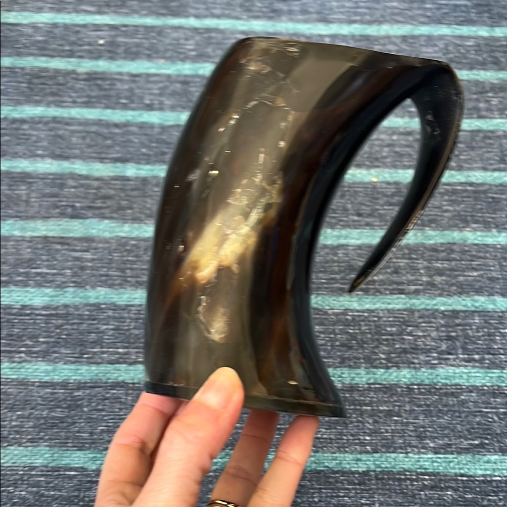 Black and Brown Curved Vase with Glossy Finish